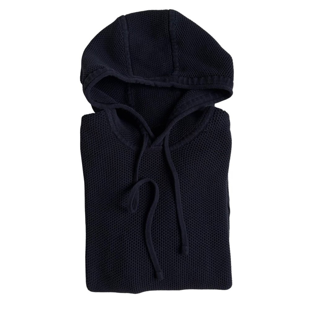 Vince Men's Waffle Knit Pullover Hoodie Sweater (Navy Blue) - Size Medium